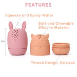 AULEGE Silicone Bath Toys, Squeezable Bathtub Toys for Toddle 6-12-18 Months+, Kids-Friendly Bath Toys, Baby Shower Toys for Kids 1-3