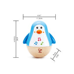 Hape Penguin Musical Wobbler | Colorful Wobbling Melody Penguin, Roly Poly Toy for Kids 6 Months+, Multicolor, 5'' x 2'' (E0331)