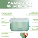 haakaa Mini Meal Silicone Storage Containers,8 oz Silicone Baby Food Containers with Airtight Lids,Reusable Baby Food Jars for Purees, Fruits & Snacks-Microwave & Dishwasher Safe,4 Pack, Pea Green