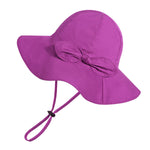 Baby Girl Sun Hat with UPF 50+ Outdoor Adjustable Beach Hat with Wide Brim Bucket Hats (12-24 Months, Purple)