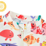 Baby Boy Swimsuit Rash Guard Shirts Toddler Boy Swimwear Full Zipper UPF 50+ Sun Protection Infant One Piece Bathing Suit (Many Fish, 2-3 Years)