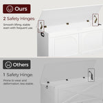 MAHANCRIS Storage Chest, 39.4” Toy Box, Entryway Storage Trunk, Shoe Bench with Storage, Engineered Wood Storage Cabinet with 2 Safety Hinges, Entrance Bench for Living Room, White SCWT2001