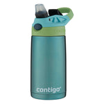 Contigo Kids Stainless Steel Water Bottle with Redesigned AUTOSPOUT Straw, 13oz, Green and Blue, Easy Clean, BPA Free