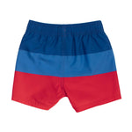 RUGGEDBUTTS Boys UPF50+ Sun Protection Striped Color Block Swim Trunks - Liberty Color Block, 3T