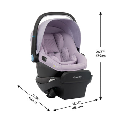Evenflo Revolve180 LiteMax NXT Rotational Infant Car Seat with SensorySoothe (Agate Purple)