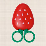 Refrigerator Paste Cutter Safety Scissors Mini Cute Strawberry Shape Portable Paper Cutters Set for Scrapbook Crafts Photo Album Decoration Greeting Cards Embroidery Scissor