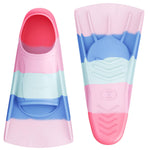 Gintenco Swim Fins, Kids Swim Training Fins for Lap Swimming, Travel Size Flippers with Mesh Bag, Silicone Swimming Fins for Kids Teens Adults Women Men (CH13, XS(Jr 13-1.5))