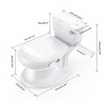 MilleLoom 2-in-1 Toddler Potty Training Toilet, Baby Potty Training Toilet with Real Feel Flush & Wipes Storage, Portable Non-Slip Children Toilets Chair with Paper Holder
