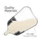Nanobebe Flexy Silicone Baby Bottle, Anti-Colic, Natural Feel, Non-Collapsing Nipple, Non-Tip Stable Base, Easy to Clean, 3-Pack, Gray, 9oz