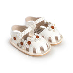 WaiHeikki Baby Girls Sandals Cute Flower Decor First Walking Princess Shoes Summer Casual Non-Slip Breathable Shoes 0-18M (White, 0_months-6_months)