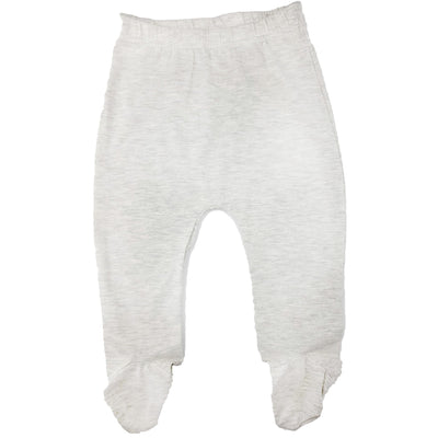 123 Bear Baby Soft Cotton Spandex Pants with Feet (Gray- 4-Pack, Newborn)