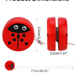 KooingTech Yoyo for Kids 3-4, Yo Yo Ball of Toy, Ladybug Yoyo Ball Wooden for Kids Toddler Cartoon Design, 2.36X2.36 in