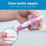 Dr. Brown’s Clean Steam Baby Bottle and Pacifier Sterilizer and Dryer, Anti-Colic Options+ Baby Bottles 8 oz, 0m+ Level 1 Nipple, 4 Pack, and Reusable Sponge Bottle Cleaning Brush Set Pink, 3-Pack