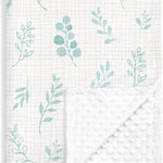 Bow Baby Blankets for Girls, Soft Nursery Minky Blankets with Muslin and Dotted Fleece Back 30x40 inches, Receiving Bed Quilt for Newborn, Infants, Toddlers