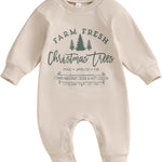 FOCUSNORM Toddler Christmas Baby Boy Girl Outfits Infant Fall Winter Clothes Cute Christmas Tree Jumnpsuit Long Sleeve Romper