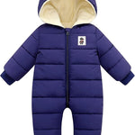 XMWEALTHY Baby Clothes Cute Infant Toddler Snowsuit Warm Newborn Boy Girl Winter Coats Hooded Zip Jumpsuit