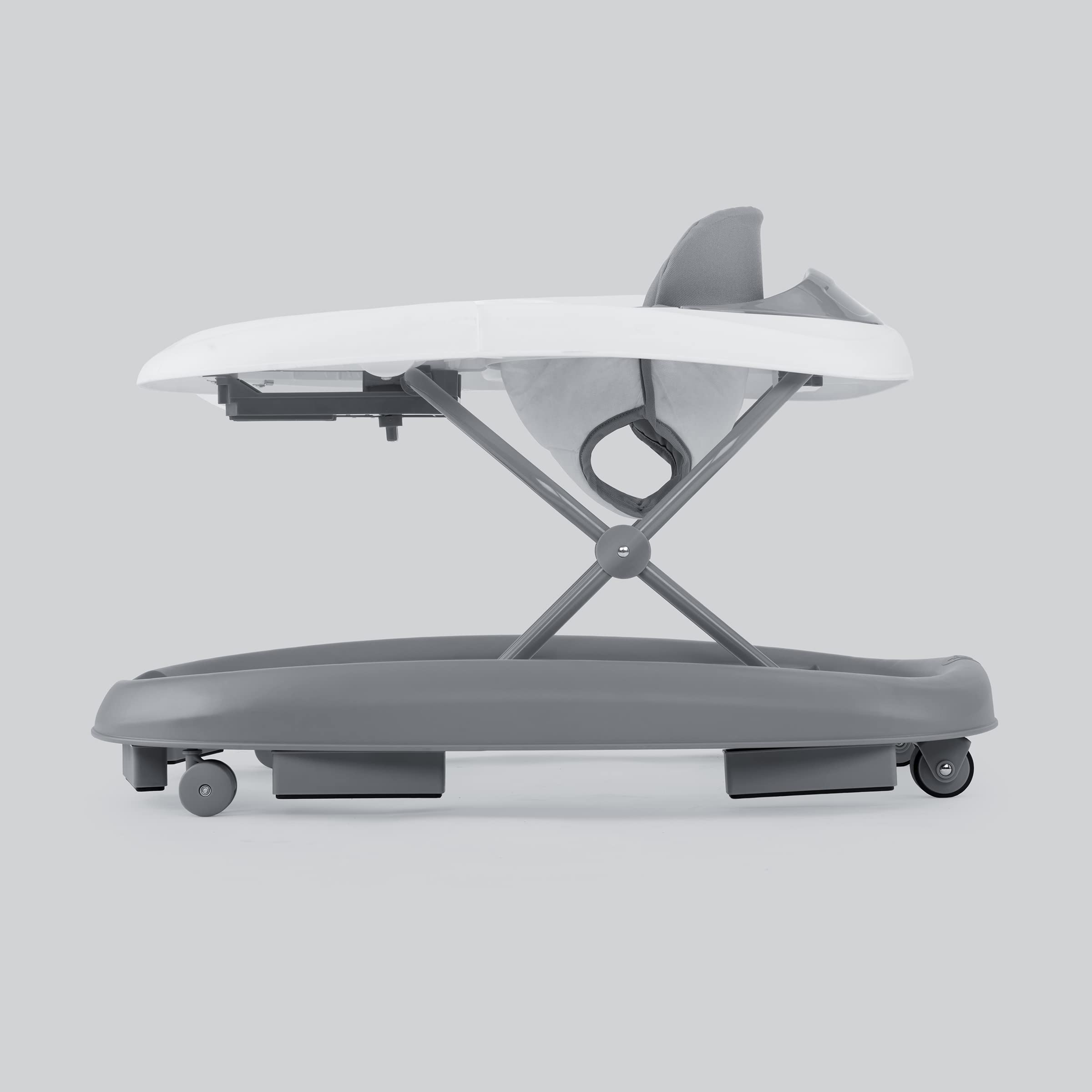 Chicco Mod Walker Foldable Infant Walker, 3 Height Adjustments, BPA-Free Tray with 2 Cup Holders, Brake Pads, for Children up to 26 lbs., Space-Saving Compact Fold | Grey/Grey