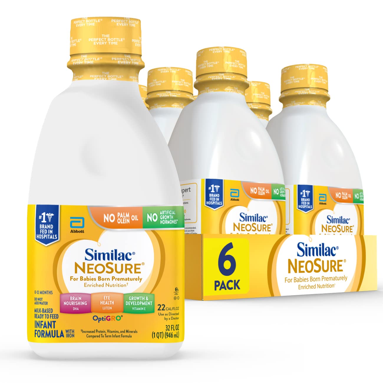 Similac NeoSure Premature Post-Discharge Infant Formula, Baby Formula Powder, 13.1-oz Can, Pack of 6