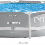 Intex 26701EH Prism Frame Premium Above Ground Swimming Pool Set: 10ft x 30in – Includes 330 GPH Cartridge Filter Pump – SuperTough Puncture Resistant – Rust Resistant – 1185 Gallon Capacity