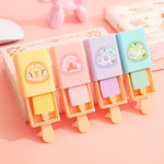 KOOBOOK 4Pcs Kawaii Pencil Eraser Fun Magic Box Eraser for Artists Ice Cream Rubber Erasers Bulk Cute Office Supplies