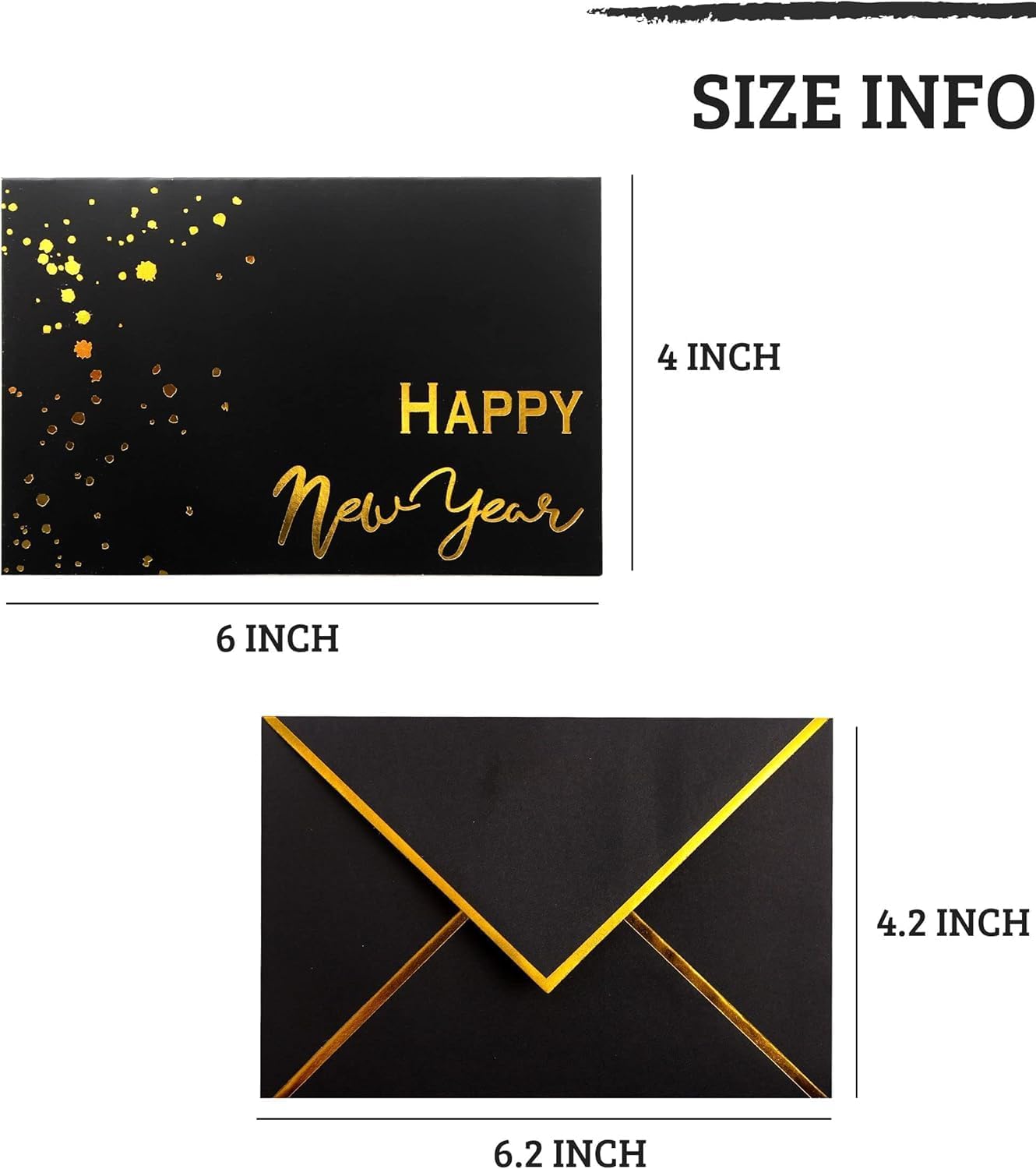 Winoo Design Heavy Duty Happy New Year Cards 2025-20 PK Happy New Year Cards Boxed with Envelopes Happy New Year Greetings Cards Bulk