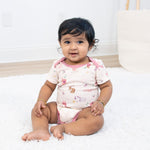 The Peanutshell Baby Girl Short Sleeve Bodysuits - Girl Clothes, Newborn 0-3, 3-6, 6-9, 9-12, 12-18, 18-24 Months Baby Clothes - 100% Cotton Infant, New Born Outfits - Rainbow Safari (0-3)