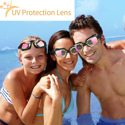 XiuGlimpse Anti Fog Swim Goggles for Men Women Youth – UV Protection Swimming Goggles with Wide View, No Leak Silicone Seal – Adjustable Adult Pool Goggles for Indoor Outdoor Swim
