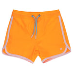 RUGGEDBUTTS Boys UPF50+ Sun Protected Stretch Dolphin Hem Swim Trunks - Neon Orange, 3-6m