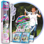 WOWmazing Giant Bubble Wands Kit: (4-Piece Set) | Incl. Wand, Big Bubble Concentrate and Tips & Trick Booklet | Outdoor Toy for Kids, Boys, Girls | Bubbles Made in The USA