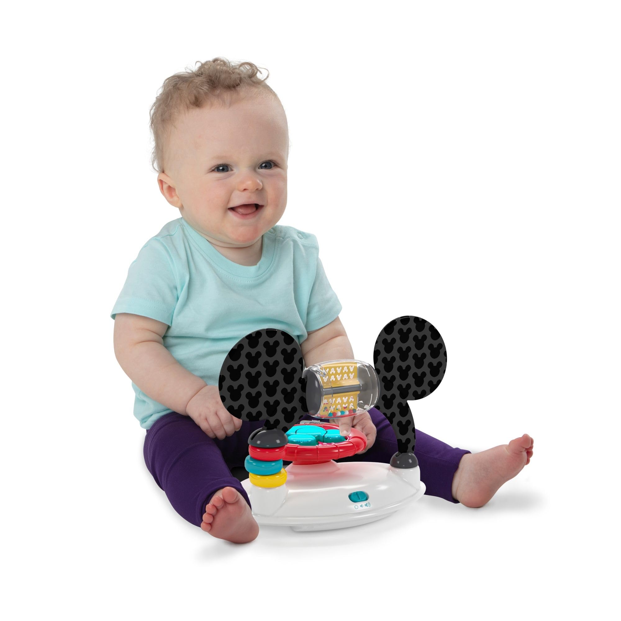 Bright Starts Disney Baby Mickey Mouse Original Bestie 2-in-1 Baby Activity Walker - Easy Fold Frame and Removable -Toy Station, 6 Months and up