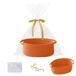 Gift Basket with Gift Bag and Ribbons,Small Rope Woven Shelf Storage,Baskets for Gifts Empty,Birthday,Shower,Decorative Organizer Box for Cat Dog Pet with Handles(White)