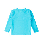 RUGGEDBUTTS® Baby/Toddler Boys Long Sleeve Rash Guard Swim Shirt w/UPF 50+ - Bright Aqua, 5