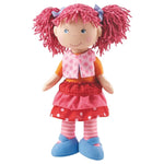 HABA Lilli-Lou 12" Soft Doll with Pink Hair in Pigtails, Blue Eyes & Embroidered Face, Machine Washable Baby Doll for Ages 18 Months+