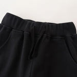 AMIYAN Toddler Boys 100% Cotton Sweatpants Active Soft Joggers Pants with Decorative Drawstring Black 5T