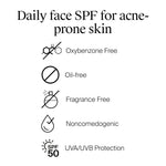 Neutrogena Clear Face Sunscreen Lotion for Acne-Prone Skin, Broad Spectrum SPF 50, Sunscreen for Face & Oily Skin, Oil-,Fragrance- & Oxybenzone-Free, Water Resistant, Matte, Unscented, 3 Fl Oz