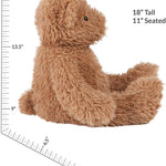 Vermont Teddy Bear Super Soft Almond Brown Teddy Bear – 18 Inch Plush Stuffed Animal to Sleep with, Cozy Bear Plush, Crafted in The USA