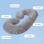 INSEN Pregnancy Pillow,Maternity Body Pillow with Velvet Cover,C Shaped Body Pillow for Sleeping (Grey)