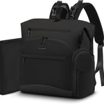 LOVEVOOK Diaper Bag Backpack, Baby Bag with Changing pad, Waterproof Diaper Backpack for Mom Dad, cute Mommy Bag for Boy and Girl, Travel Essential Baby Registry Shower, Black-White-Brown