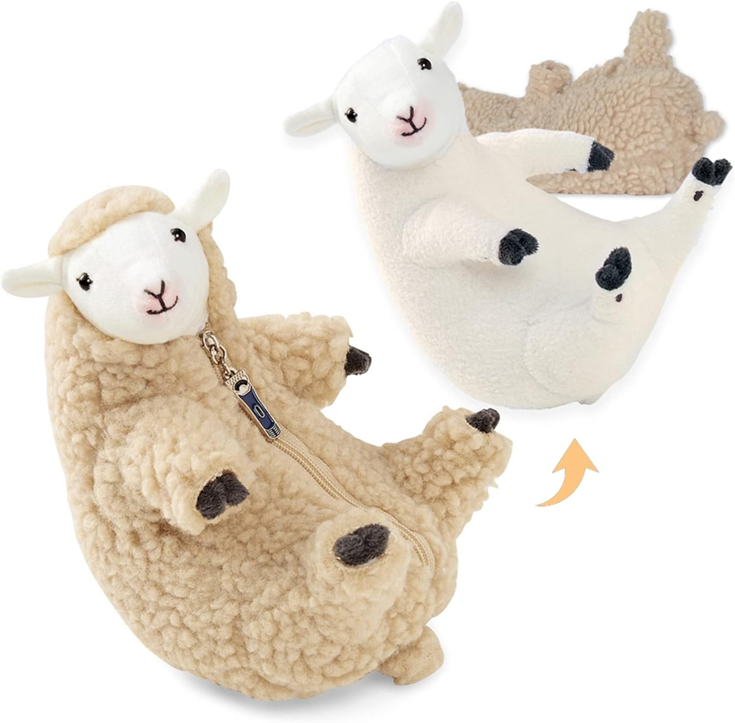 Shaved Sheep Stuffed Animal, Sheep Plush Toy, Cute Plushie for Girls, Sleeping Pet Buddy, Lamb Stuffed Animal Best Birthday Gifts for Women Boys Teens, Small Plush Toy