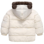flower frail Infant Baby Bear Winter Snowsuit Hooded Jacket Warm Fleece Coat Windproof Outerwear for Toddler Boys Girls White 12-18M
