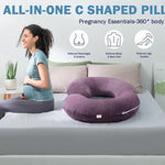 INSEN Pregnancy Pillow,Maternity Body Pillow with Velvet Cover,C Shaped Body Pillow for Sleeping (Cozy Velvet-Lavender)
