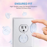 BABY PROOF ME 24 Pack Outlet Covers & Removal Tool Baby Proofing, Provide Shock Prevention and Easy Installation, Safe and Secure Plastic Plug Covers for Power Sockets (24 Outlet Covers)