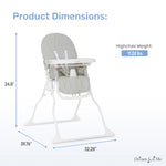 Dream On Me Snack and Stow Highchair | Adjustable Feeding Chair with Removable Tray, Lightweight, Foldable Design, Easy to Clean, Perfect for Toddlers & Infants
