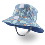 XIAOHAWANG Baby Boy Bucket Toddler Kids Sun Hat UPF 50+ Wide Brim Outdoor Beach Caps Play hat (Octopus, S(6-12 Months))