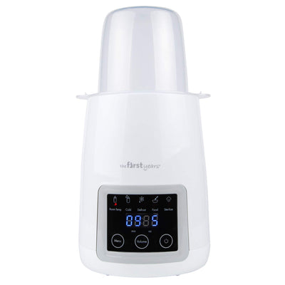 White baby bottle warmer with digital display on a white background