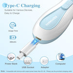 ODIFORGOO Baby Nail Trimmer Electric Baby Nail File,USB Charging 15 in 1 Nail Clippers kit with Dust Cover LED Light,Trim Buffer Kit for Newborn Infant Toddler or Adults Toes Fingernails Care（Blue）