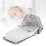 Foldable Travel Cot, Multifunctional Waterproof Outdoor Portable Travel Cot (Grey)