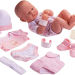 8 piece Layette Baby Doll Gift Set | JC Toys - La Newborn Nursery | 14" Life-Like Doll w/ Accessories | Pink | Ages 2+