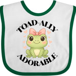 inktastic Girls Cute Toadally Adorable Frog Baby Bib