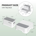 COOSEYA 2 Step Stools for Kids,Toddler Step Stool for Bathroom Sink,No-Slip Double up Stepping for Toddlers Bathroom, Multifunctional Toilet Potty Stool for Kids,Toilet Potty Training(2 Packs)